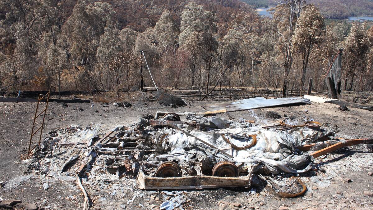 Allan Noble's property was at "ground zero" of last Sunday's bushfire. Picture: Alasdair McDonald