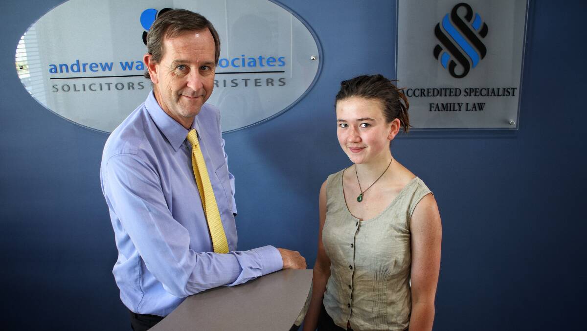 LEGAL MINDED: Andrew Warren with Bega High School's top Legal Studies student for 2017 Hannah Doole on Wednesday. Picture: Alasdair McDonald