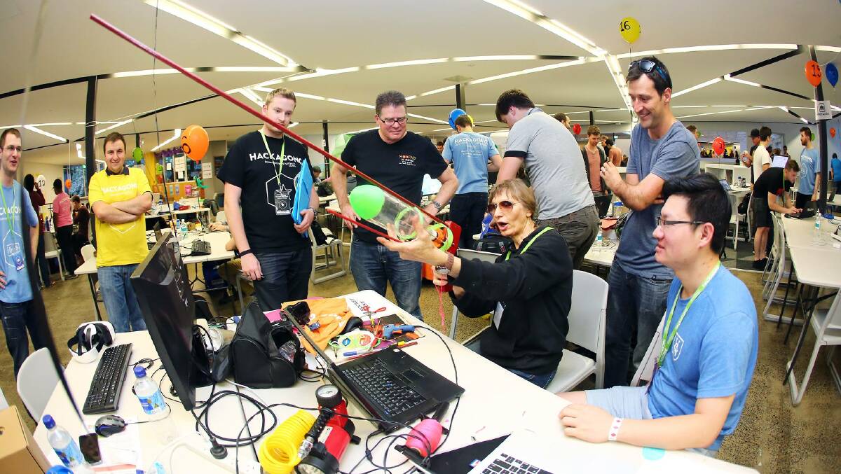 JUXTAPOSING: Some of the action from the Hackagong 2015 event. Picture: Supplied.