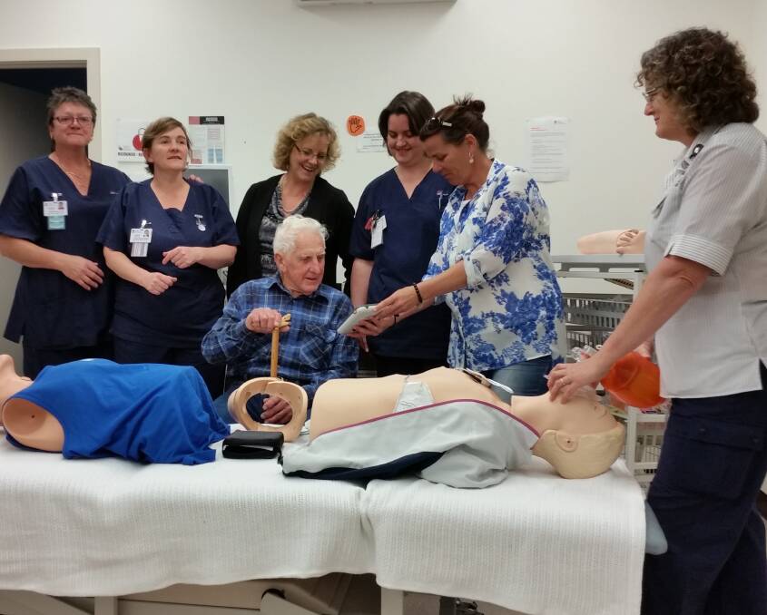 Hi-tech: Joe McBride sees first hand the $21,000 worth of advanced life support training equipment donated by his scholarship trust. The Pat and Joe McBride Scholarship has supported local health services since 2009. 