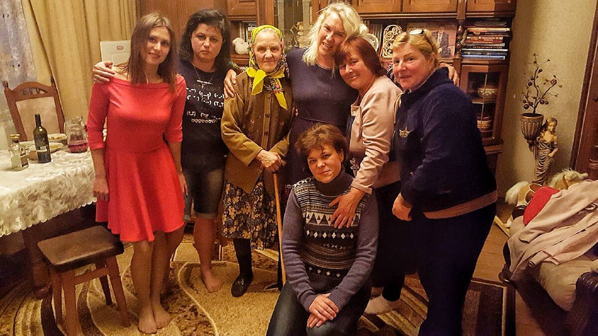 Dasha, Oksana, Vera, Tabitha, Nadia, Luba and Natasha (front) in Trebukhiv. Picture: Supplied