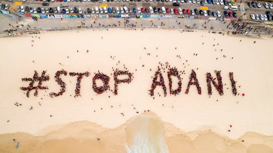 Organisers estimated 1500 people showed up to the anti-Adani event in Bondi. Picture: Stop Adani Campaign