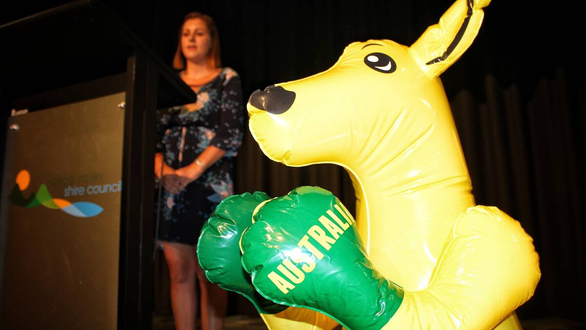 Mayor Kristy McBain during the 2017 Australia Day ceremony in Bega. Picture: Alasdair McDonald