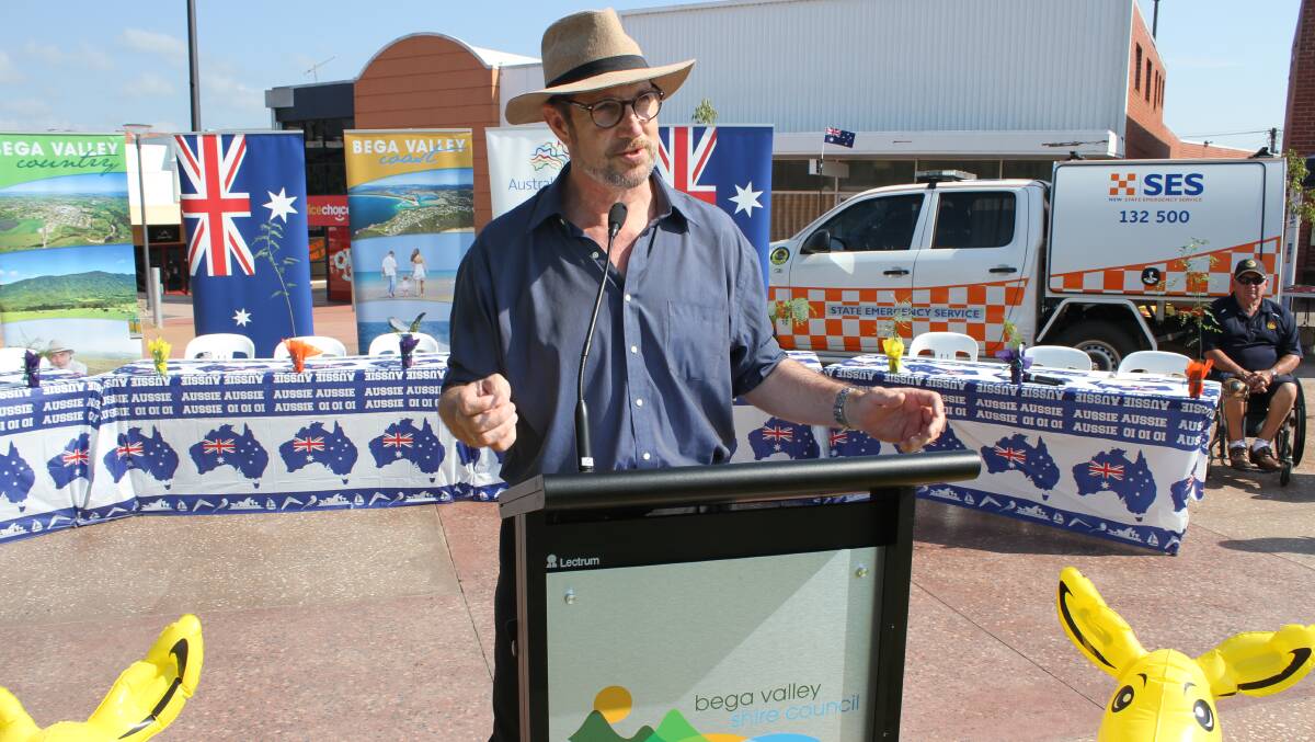 CEREMONIAL: Australia Day Ambassador for the Bega Valley Nick Rheinberger on Friday. Photo: Alasdair McDonald