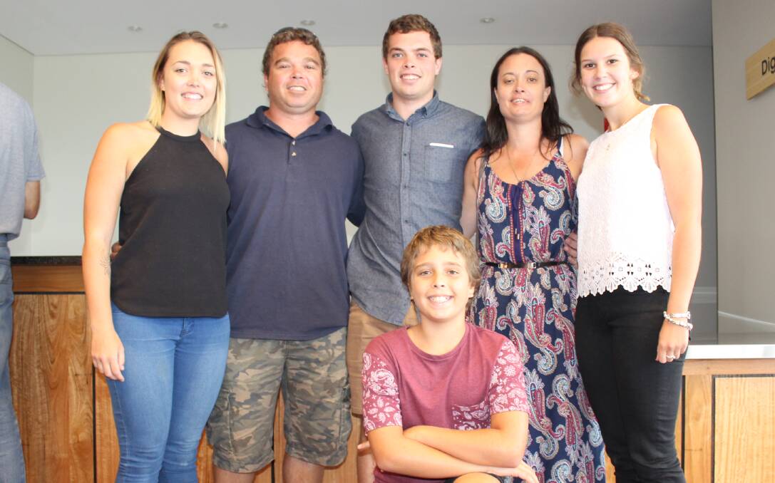 Role model: Bega's James Bower-Scott with Alliera Bower-Scott, James Scott, Angela Bower, Maddison McEnaney and Gabriel Bower-Scott.
