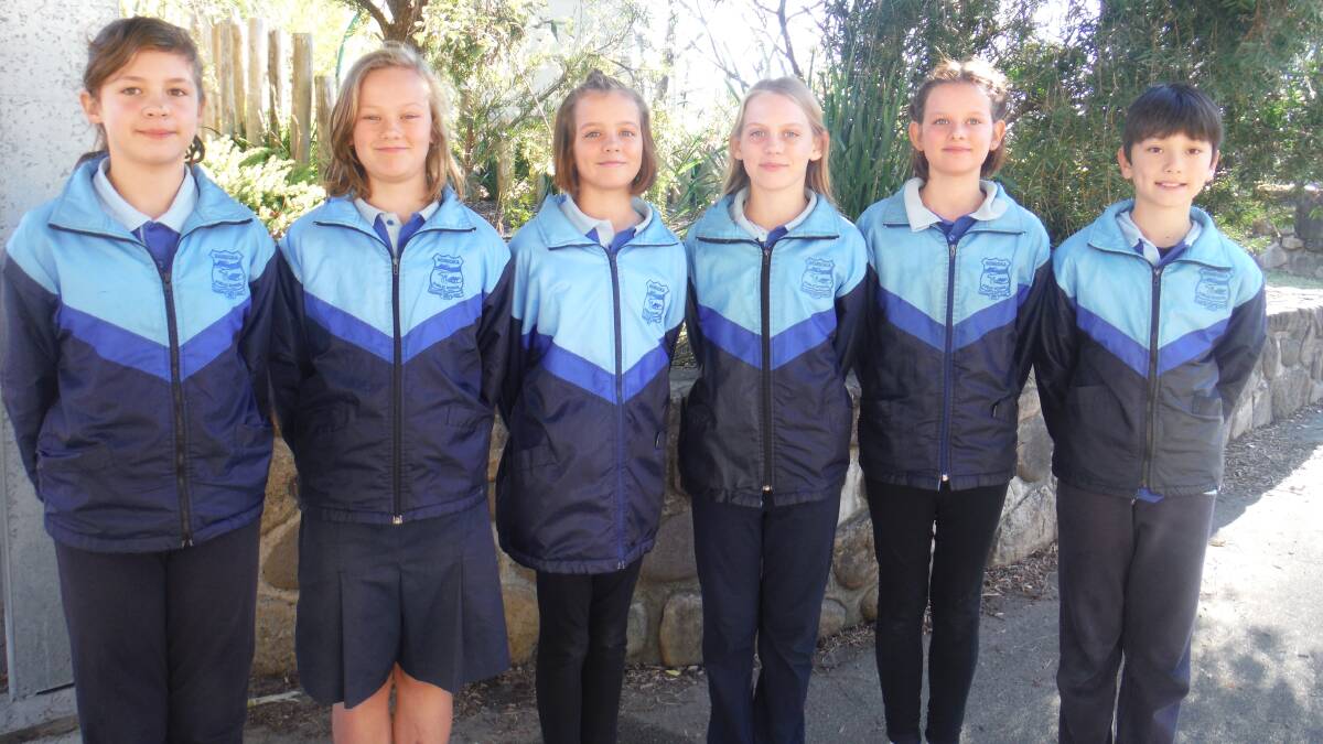 SPECTACULAR: Bemboka Public School pupils Mora Fiedler, Swaradharma Saraswati,  Premshishya Saraswati, Lela Eder, Premdharma Saraswati and Robert Berman are headed to Sydney with four of their classmates to perform in the 2016 Schools Spectacular.
