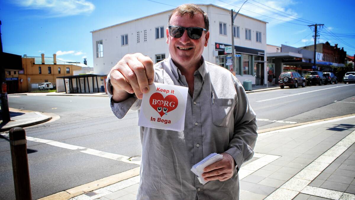 KEEP IT CAMPAIGN: Bega's Mal Barnes before Wednesday's Bega Valley Shire Council vote to keep the Bega Valley Regional Gallery in Bega. Photo: Alasdair McDonald.