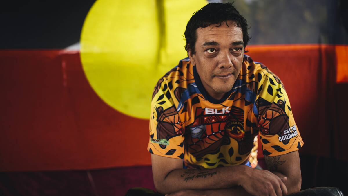 Rodney Kelly is hoping to visit the British Museum after its refusal to return a Gweagal tribal shield taken in 1770. Mr Kelly is a descendant of Cooman, the warrior who wielded the shield in Botany Bay 246 years ago. Picture: Rohan Thomson