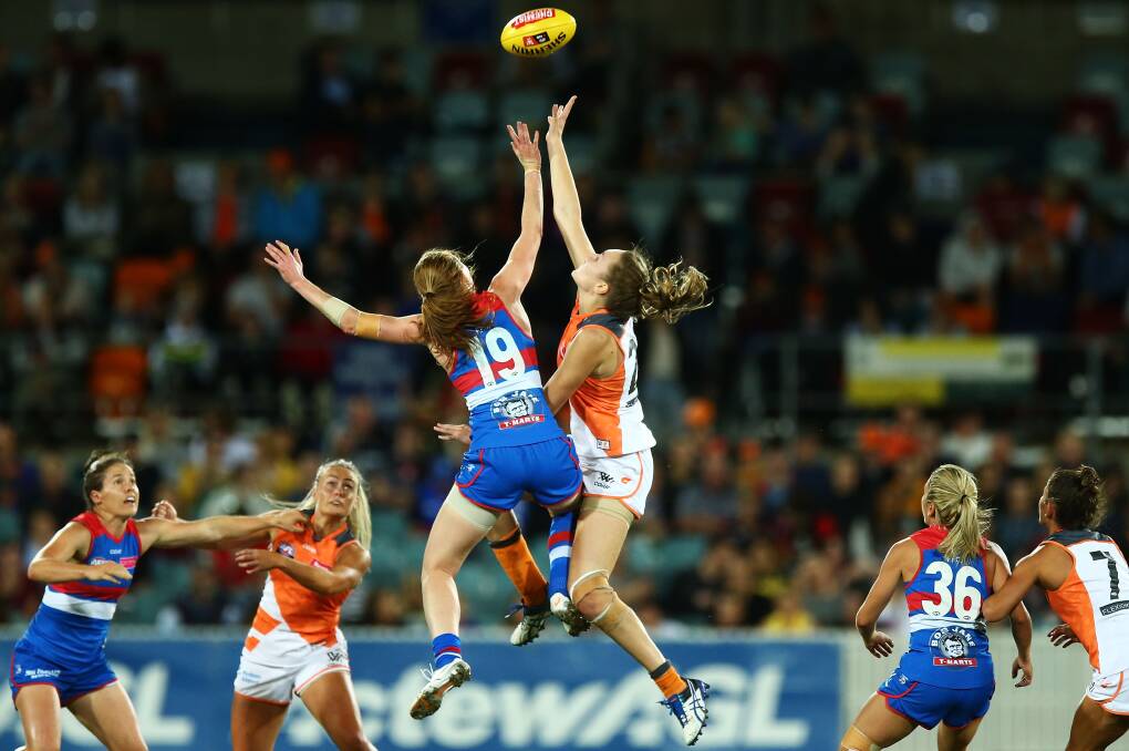 Highlights of the round seven AFL Women's match between the Greater Western Sydney Giants and the Western Bulldogs at UNSW Canberra Oval on March 18. Photos: Mark Nolan/Getty Images