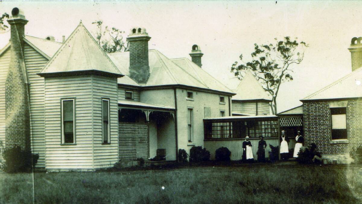Early days: John Malcolm was building the Bega Hospital in the centenary year of 1888. This view is from the back about 10 years later.