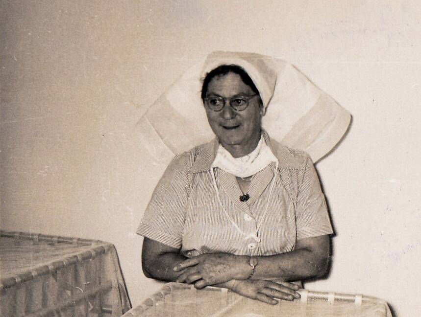 Poor conditions: The old Bega Hospital was so poorly equipped, Sister Crawford (pictured) was forced to look after premature babies in cardboard boxes.