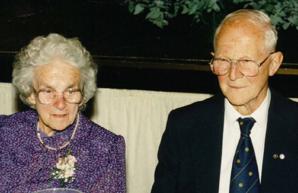 Fond memories: Dr and Mrs Blomfield. The medico shared some of his stories of working at the Old Bega Hospital.