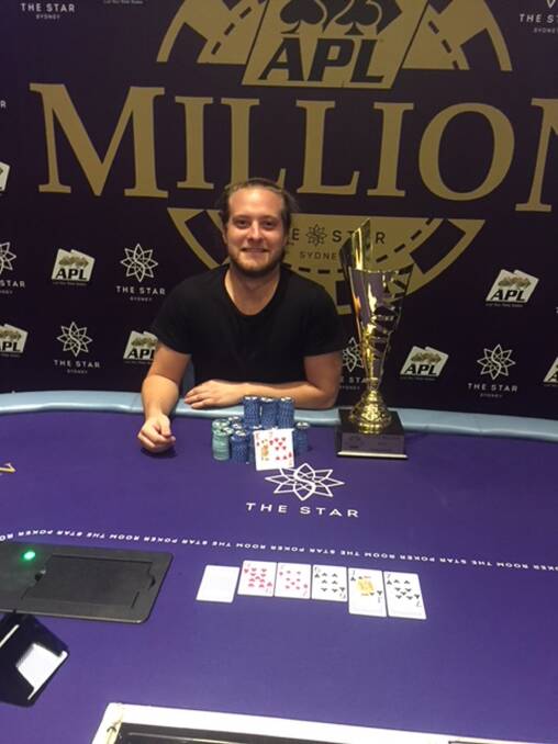 POKER FACE: Sam Dessaix-Porter has pocketed $247,500 after winning the prestigious APL Million tournament.