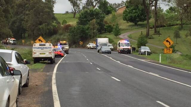Emergency services are attending a car crash at Lookhout Hill, Bega.