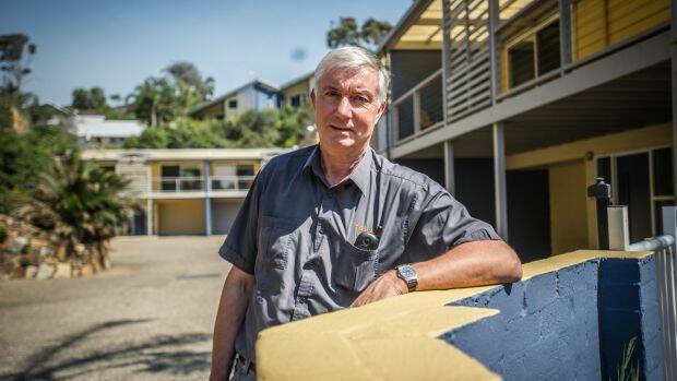 Rob White stayed with the Tathra Beach House Apartments during the recent fires and helped fight off flames that may have destroyed the resort. Photo: Karleen Minney
