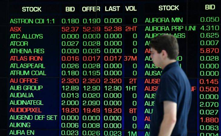 A pedestrian walks past the indicator board at the Australian Stock Exchange (ASX) in Sydney, Thursday, September 21, 2017. (AAP Image/Mick Tsikas) NO ARCHIVING