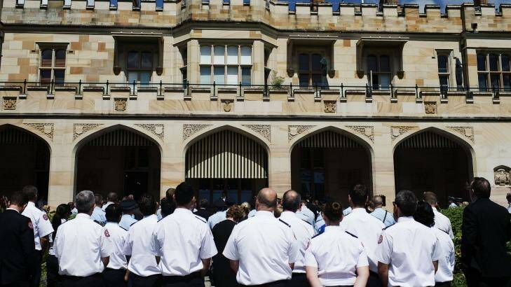 NSW Police and emergency services workers who assisted during the Lindt Cafe siege gathered at NSW Government House to be officially thanked on Friday. Photo: Christopher Pearce