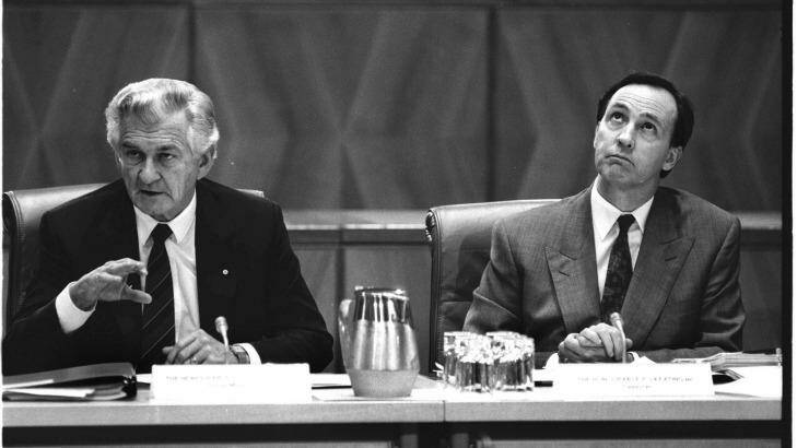 Bonds are giving investors a flashback to 1991, when Bob Hawke and his Treasurer Paul Keating battled Australia's last recession. Photo: Peter Morris