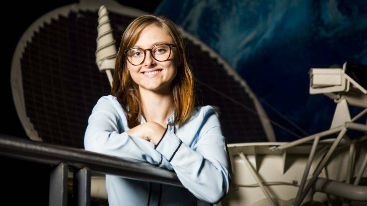 UNSW aerospace engineering student and Quberider CEO Solange Cunin at Sydney's Powerhouse Museum. Photo: Anna Kucera
