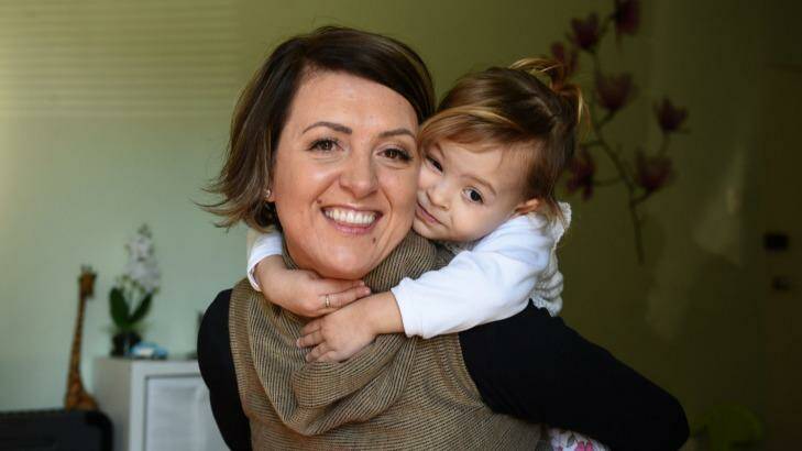 Diana Eiszele was seven months pregnant with her daughter Palmer-Jane when her mother Nicky unexpectedly died. Photo: Steven Siewert