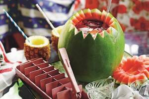 Ben Milgate's punch in a watermelon. Photo: Supplied