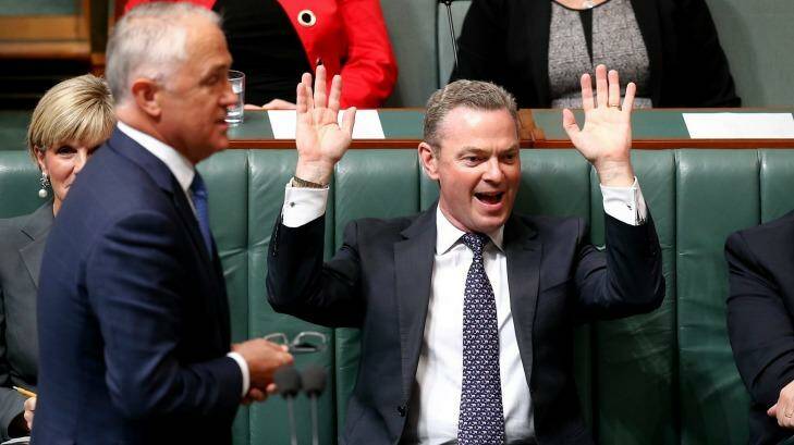 Government minister Christopher Pyne, the bearer of one of the most popular names in Parliament. Photo: Alex Ellinghausen
