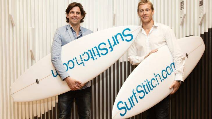 SurfStitch co-founders Lex Pedersen (left) and Justin Cameron. The company says it will provide the market with a further update on its anticipated earnings for 2016. Photo: Louie Douvis