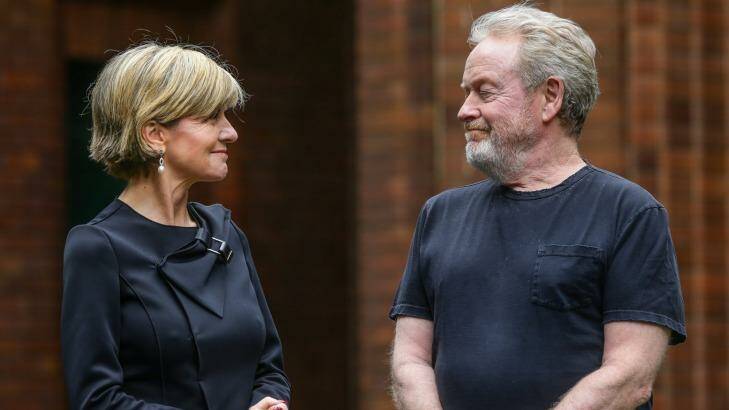 Confirmation ... director Ridley Scott with foreign minister Julie Bishop at the announcement of the filming of Alien : Covenant at Fox Studios. 
 Photo: Dallas Kilponen