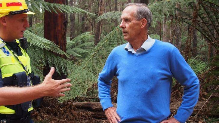 Bob Brown being arrested in Tasmania's Lapoinya forest in January. Photo: Bob Brown