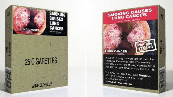 Australia's plain packaging laws have become a major test case for global tobacco companies in their fight against restrictions on sale of cigarettes. Photo: Supplied