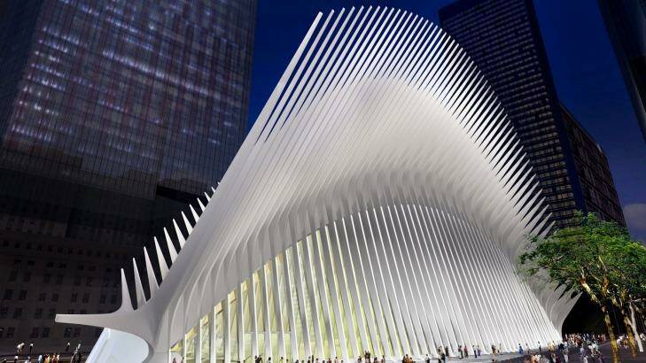 New York's World Trade Centre Transportation Hub includes the Santiago Calatrava-designed main hall, the Oculus. Photo: Supplied