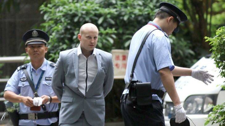 Peter Gardner arrives at Guangzhou Intermediate Court on Thursday. Photo: Sanghee Liu