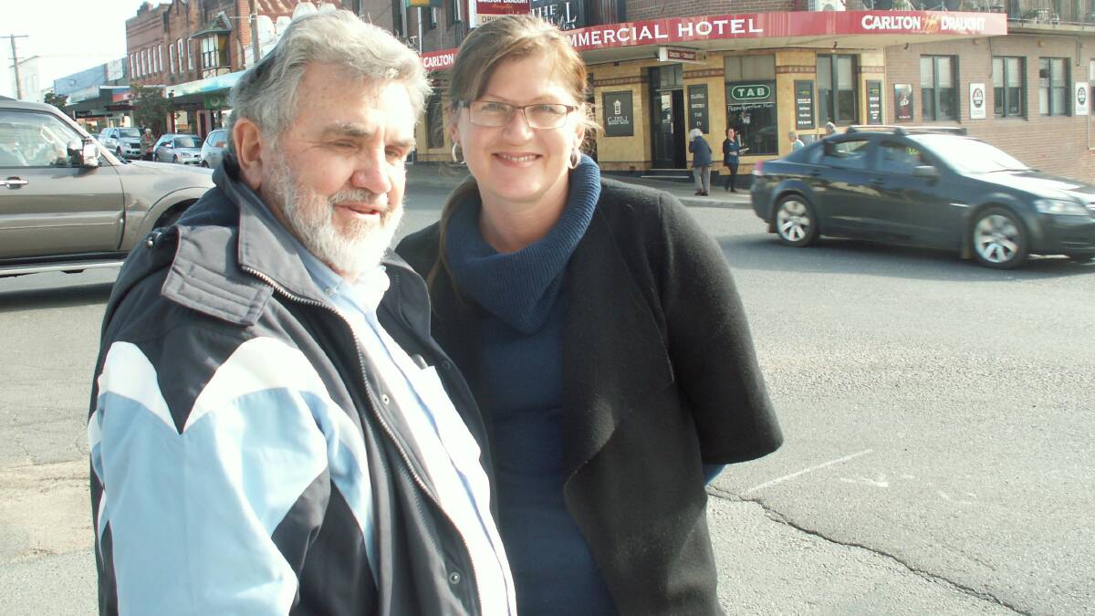 Former NRMA director Alan Evans and his replacement Kate Lundy visit Bega to discuss issues around the Princes Hwy.