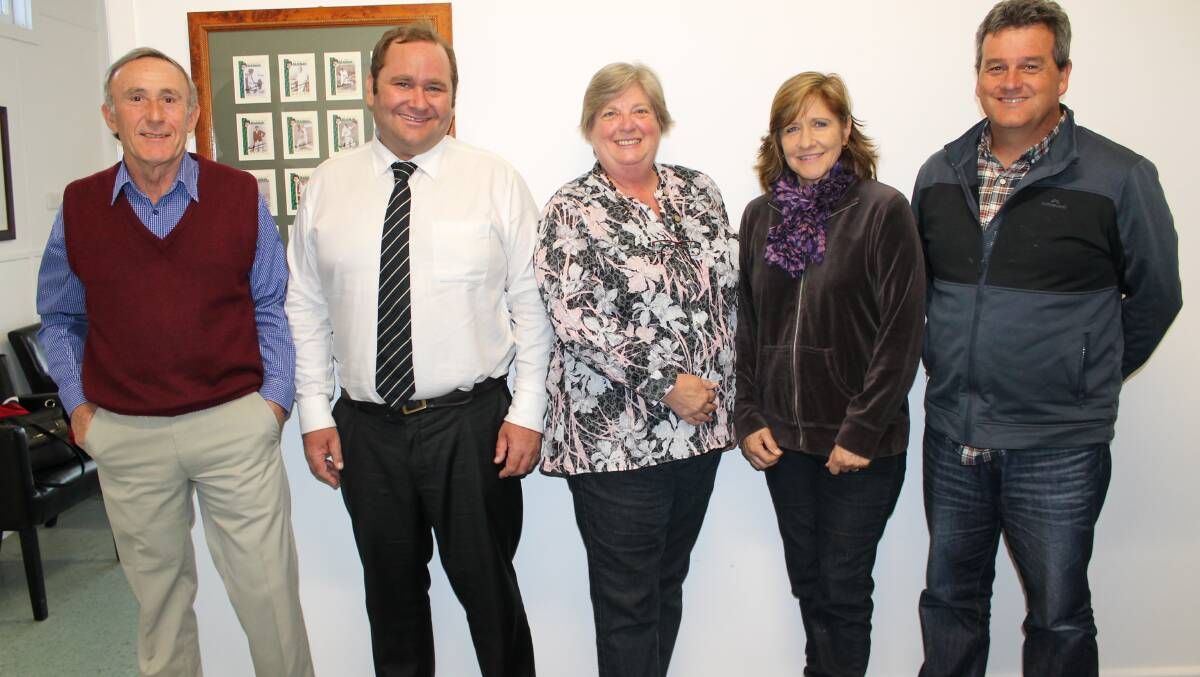 The newly announced Lenno Footprint Foundation board is (from left) treasurer Mick Symon, director Tony Cullinan, secretary Carol Feige, chairperson Jenny Wells and director Mark Freedman. 