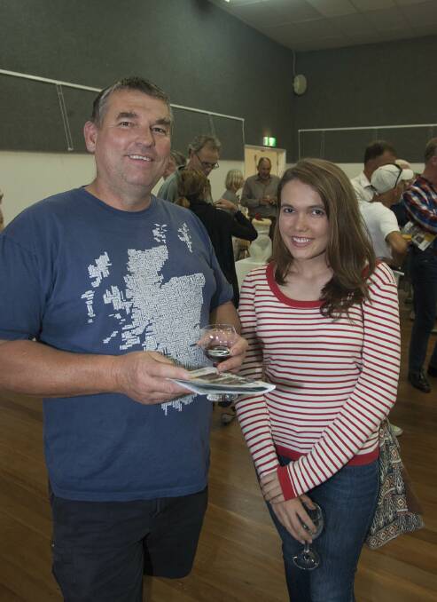 Artist Al Phemister with his daughter Hannah of Yass.
