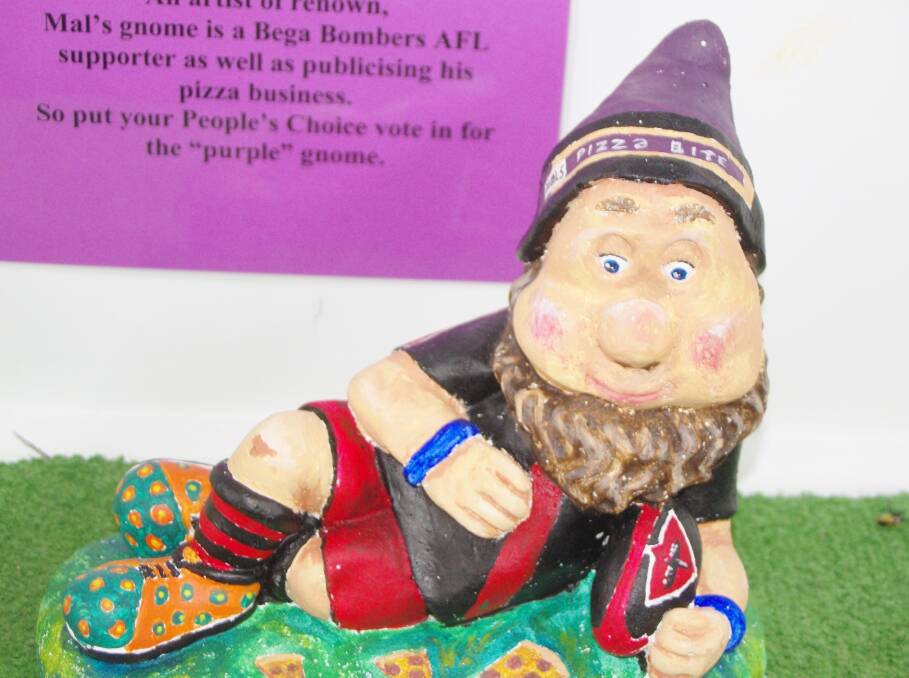 Mel Barnes’ artistic talent shone through with his gnome, but he did give his pizza business a plug.