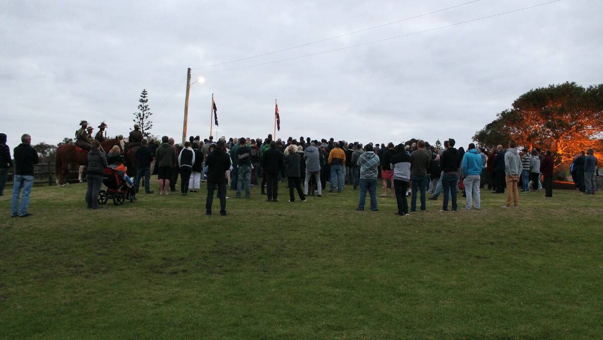 The crowd was so large at the Bermagui dawn service that it flowed down the hill. 