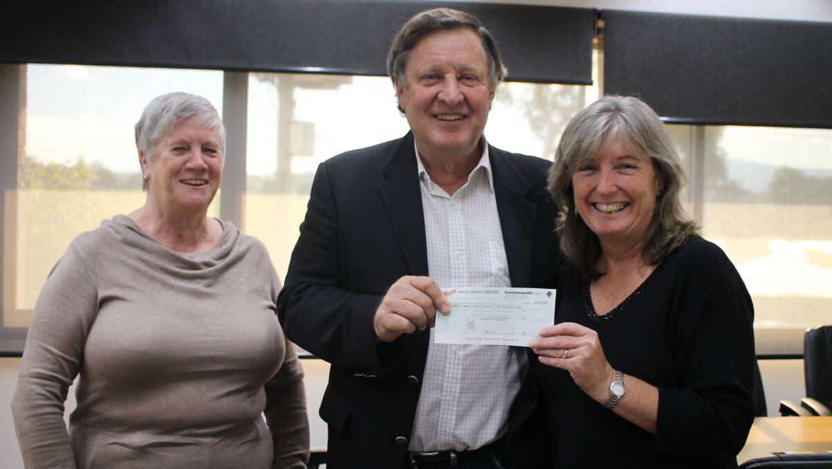 With Max Roberts of Bega Cheese are Bega Rotary president Beth Walters (left) and Lynne Koerbin from Pambula Rotary, both members of Community Carers Accommodation South East.
