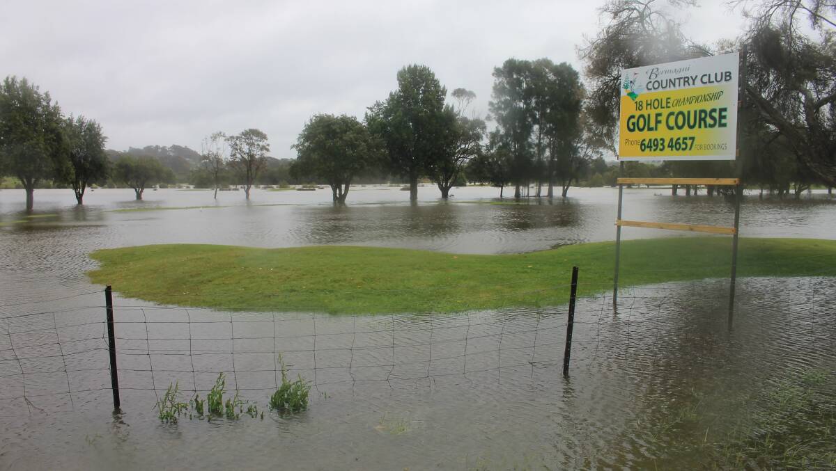 The Bermagui golf course was under water on Tuesday.