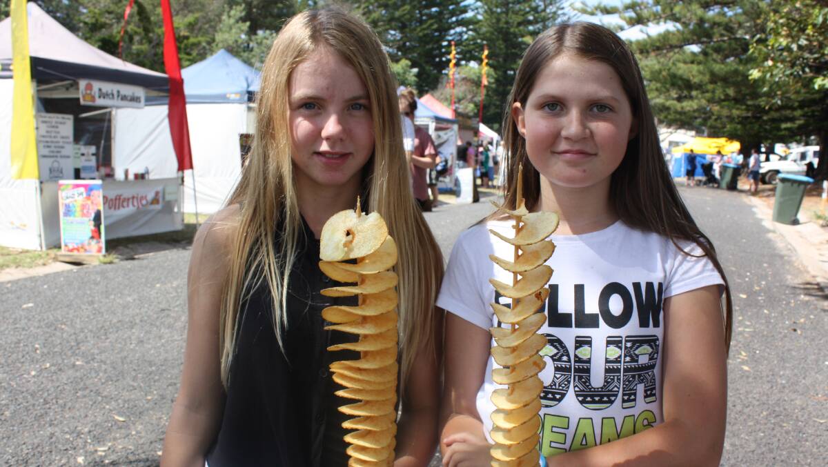 Curly Chips were the snack of the day for Elise Dixon and Chelsea Ker of Narooma.