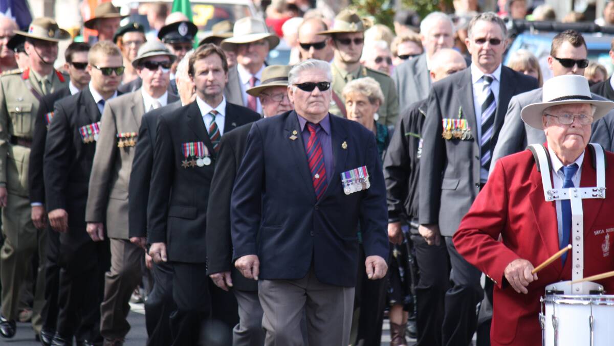 Bega's Anzac Day march in 2014.