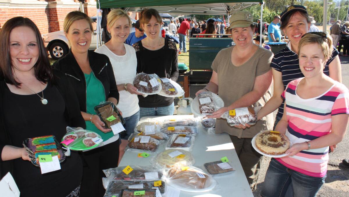 Looking after the cake stall at October's car boot sale were Bega Pre-School fundraising committee members (from left) Gemma Russell, Kristie Smith, Kirsty Umbers, Tracy Byrnes, Nicky Bateman, Tanya Tomlinson and Cath James.