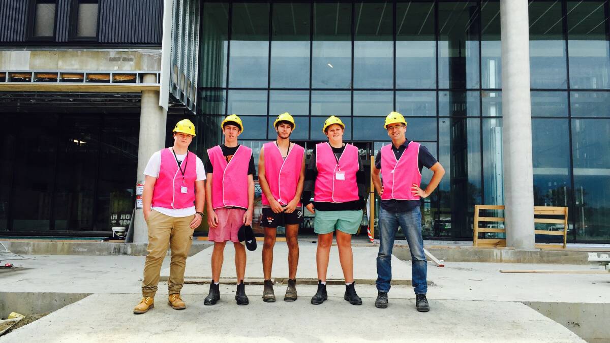 Eden High School Year 12 students tour the South East Regional Hospital construction site in Bega.