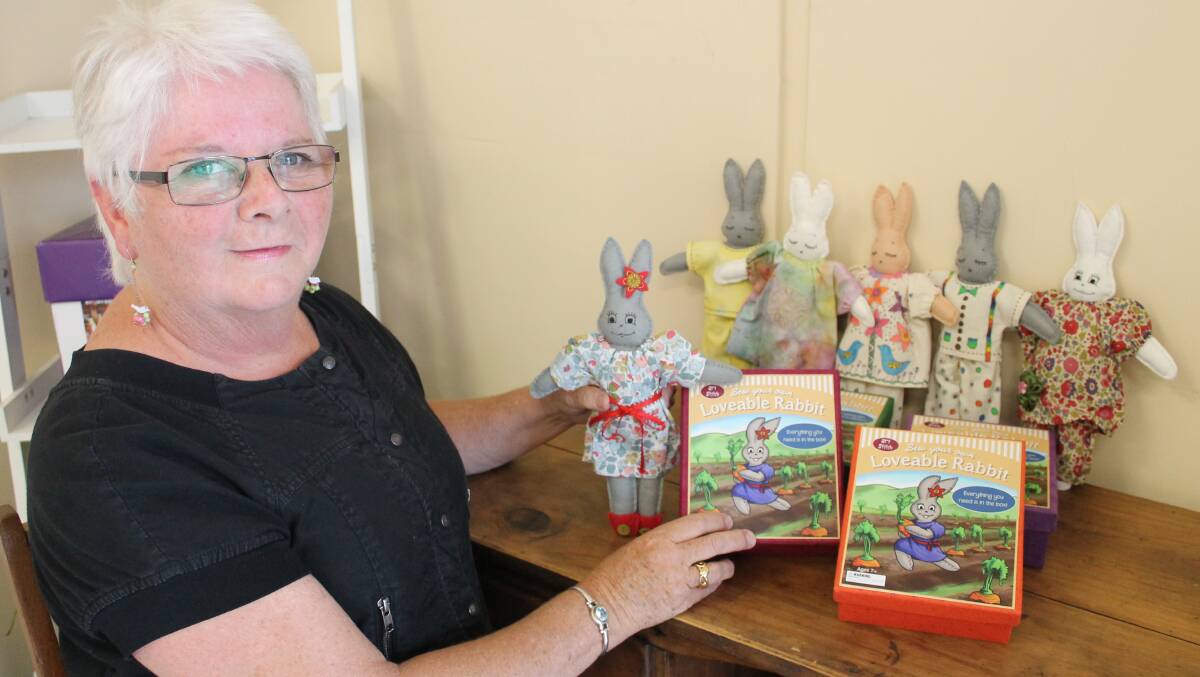 Designer Catherine Ubrihien displays some of her ‘sew your own’ felt rabbit kits that she plans to launch at Easter.