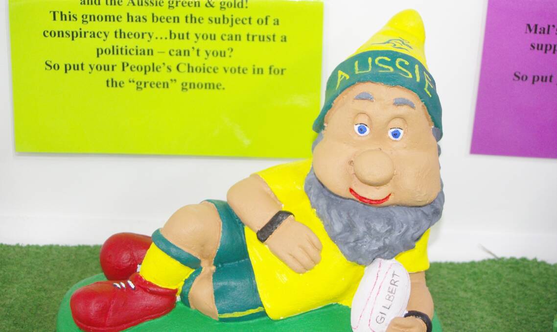 Member for Bega Andrew Constance’s gnome is for Wallabies’ fans.