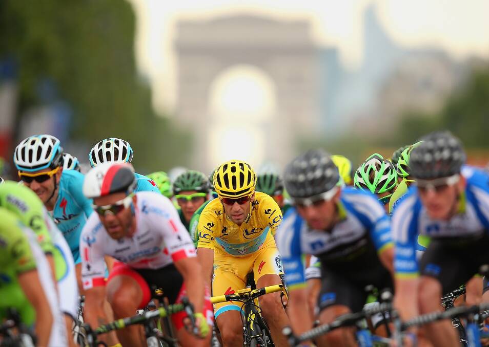 Vincenzo Nibali cycles towards victory in the Tour de France 2014. Photo: Getty Images.
