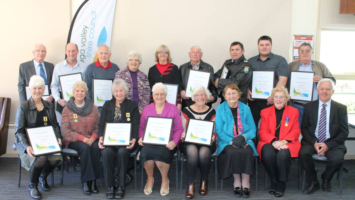 Bega Valley Shire Community Service Medallion 2014 recipients were given their awards on August 6 at a ceremony at Bega Country Club.