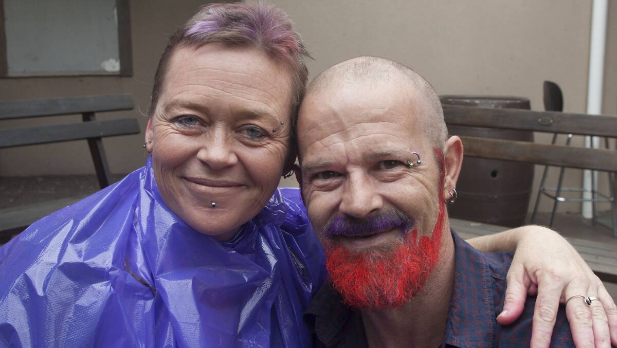 Dani-Maree Cuttle and husband Darrin Blanch take part in the World’s Greatest Shave.