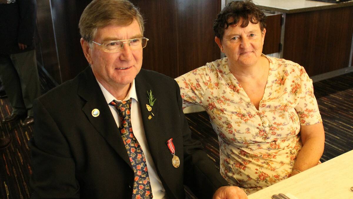 Robert and Sue Lawler at Club Bega after the Anzac Day morning service.