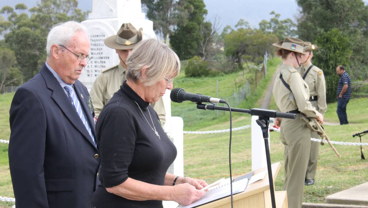 Annette Scanlan read the Commemoration of the Fallen at the Bemboka Anzac Day service.